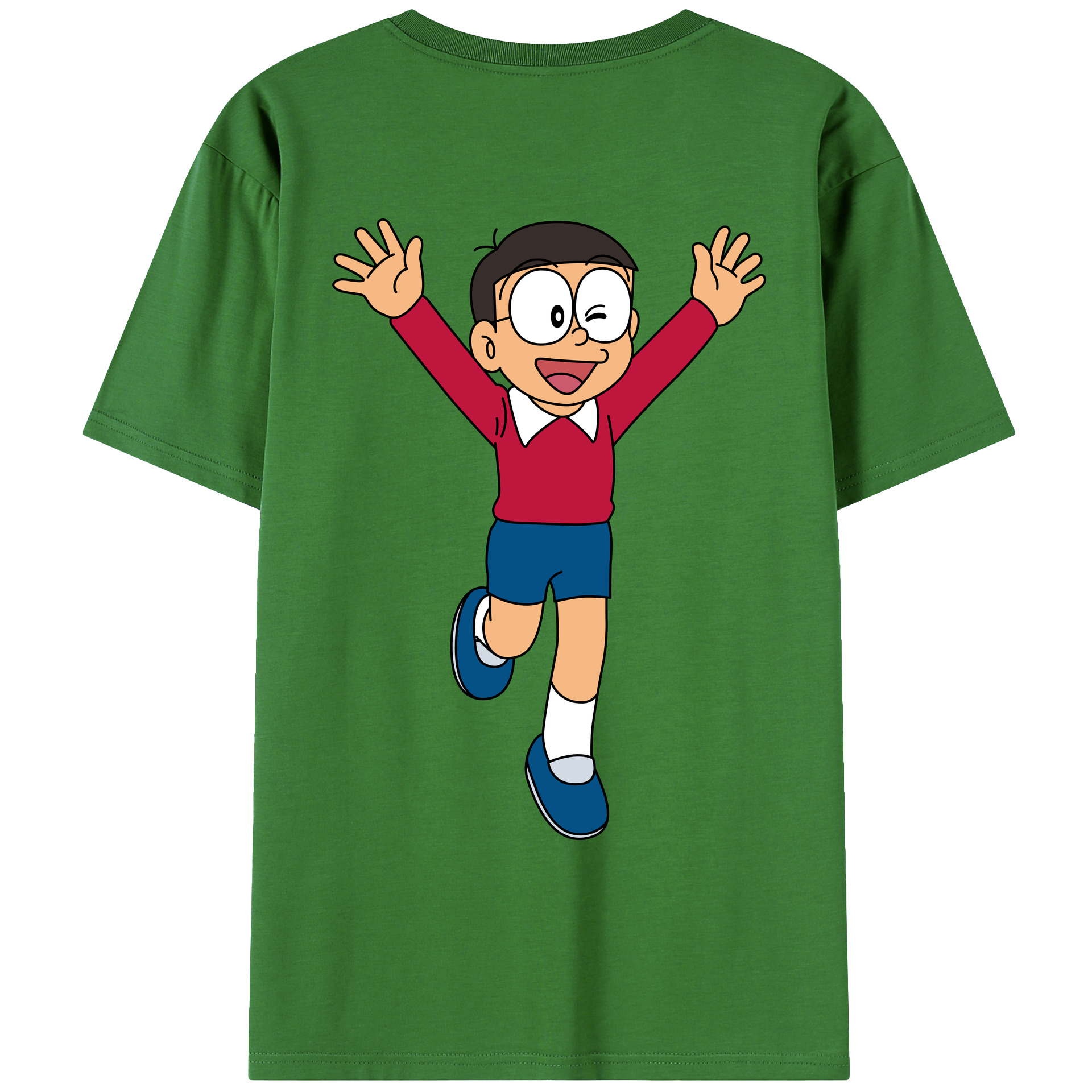 （画像用） ドラえもん 野比 のび太 Doraemon Nobita Nobi レディース半袖Tシャツ(バックプリント)